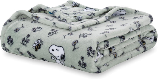 Cobija de felpa Peanuts Velvet Loft Snoopy 140 x 178 cm – Diseño The Flying Ace, oficial y ultra suave - Tekeno