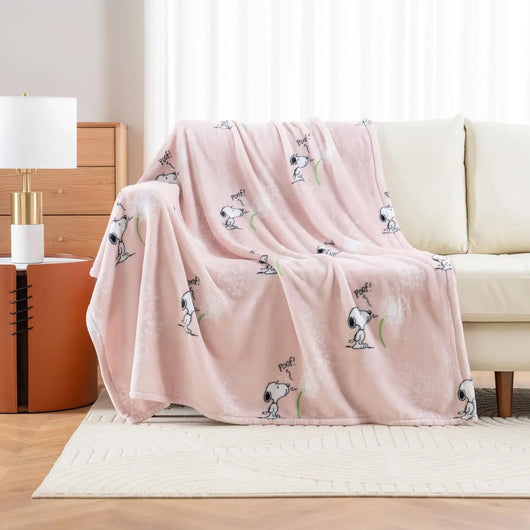 Cobija de felpa Peanuts Velvet Loft Snoopy 140 x 178 cm – Diseño The Flying Ace, oficial y ultra suave - Tekeno