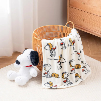 Cobija de felpa Peanuts Velvet Loft Snoopy 140 x 178 cm – Diseño The Flying Ace, oficial y ultra suave - Tekeno