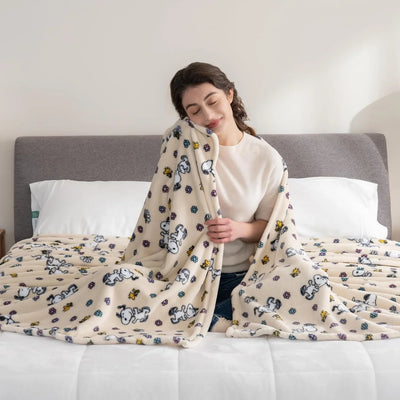 Cobija de felpa Peanuts Velvet Loft Snoopy 140 x 178 cm – Diseño The Flying Ace, oficial y ultra suave - Tekeno