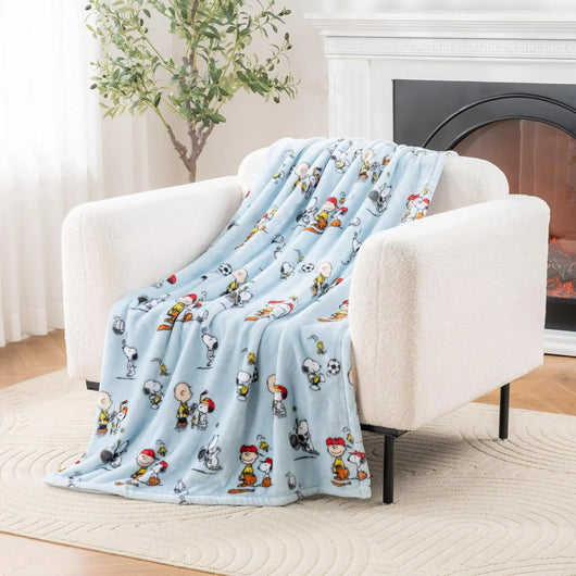 Cobija de felpa Peanuts Velvet Loft Snoopy 140 x 178 cm – Diseño The Flying Ace, oficial y ultra suave - Tekeno
