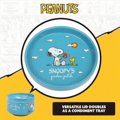 Set de 4 cuencos apilables de gres Peanuts – Snoopy y amigos, 14 cm, aptos para microondas y lavavajillas - Tekeno