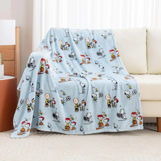 Cobija de felpa Peanuts Velvet Loft Snoopy 140 x 178 cm – Diseño The Flying Ace, oficial y ultra suave - Tekeno