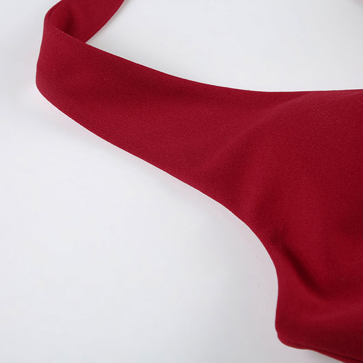 Top Halter Encaje Sexy Corto Anudado - Image 16