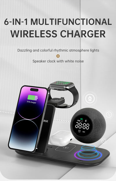Reloj Despertador Multifuncional con Luz Ambiente, Ruido Blanco y Parlante Bluetooth - Image 11