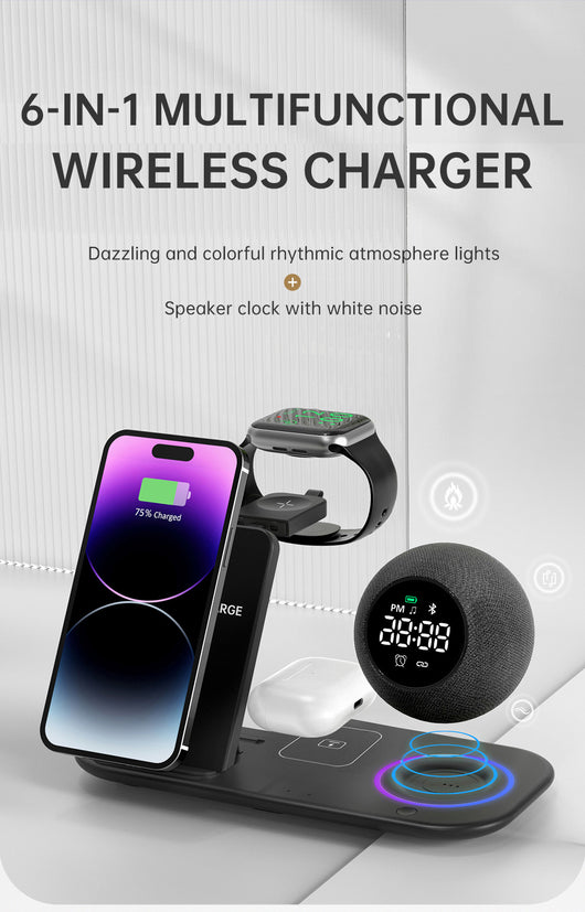Reloj Despertador Multifuncional con Luz Ambiente, Ruido Blanco y Parlante Bluetooth - Image 11