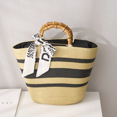Bolso Tejido de Gran Capacidad con Diseño Artesanal en Paja - Image 5