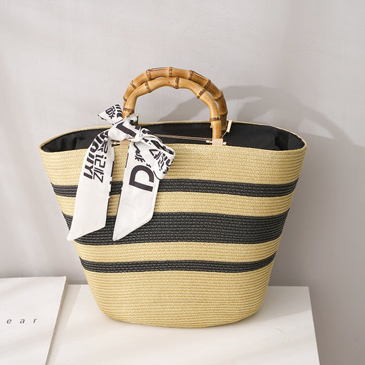 Bolso Tejido de Gran Capacidad con Diseño Artesanal en Paja - Image 5