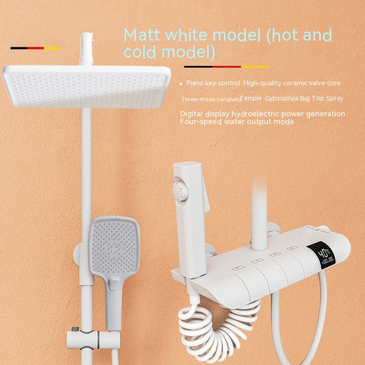 Juego de Ducha Termostático con Pantalla Digital y Alcachofa Grande Gris - Image 2