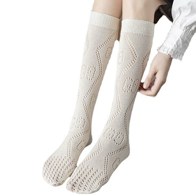Calcetines JK Estilo Japonés Hueco Negro y Blanco con Relleno Suave - Image 8