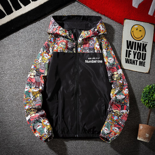 Chaqueta Camuflaje Estilo Coreano con Empalmes de Contraste - Image 2