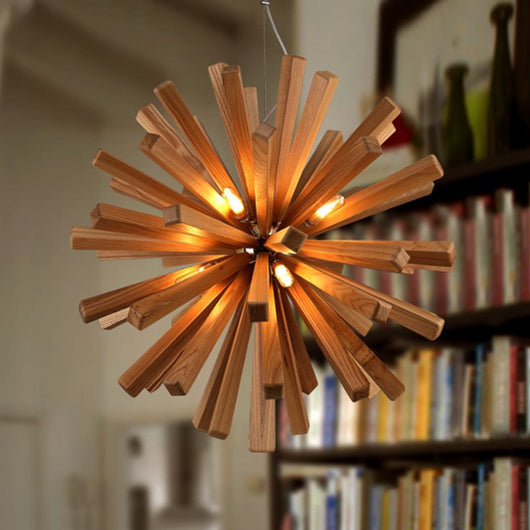 Lámpara Colgante Nórdica de Madera Maciza - Diseño Artístico Versátil - Image 2