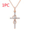 Eight-character Cross Alloy Pendant Rose Dorado 1PCS