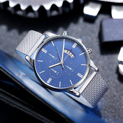 Reloj Hombre Tres Subdiales Seis Agujas Calendario Cuarzo Casual Ejecutivo - Image 31