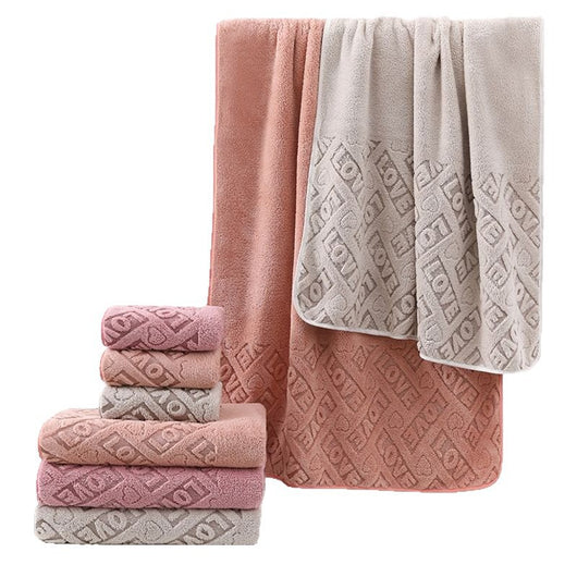 Juego de Toallas de Baño Jacquard Coral Fleece - Súper Absorbentes y Ultra Suaves - Image 5