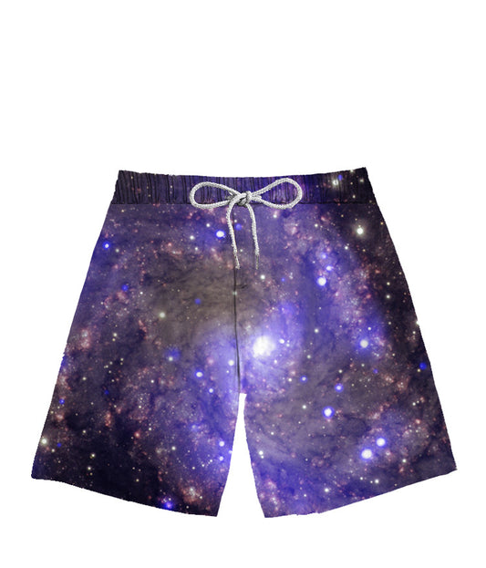 Pantalones de Playa para Hombre con Estampado de Salpicadura de Tinta Digital Blanco y Negro
