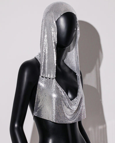 Chaleco Deportivo Brillante con Capucha y Lentejuelas Metálicas - Image 26