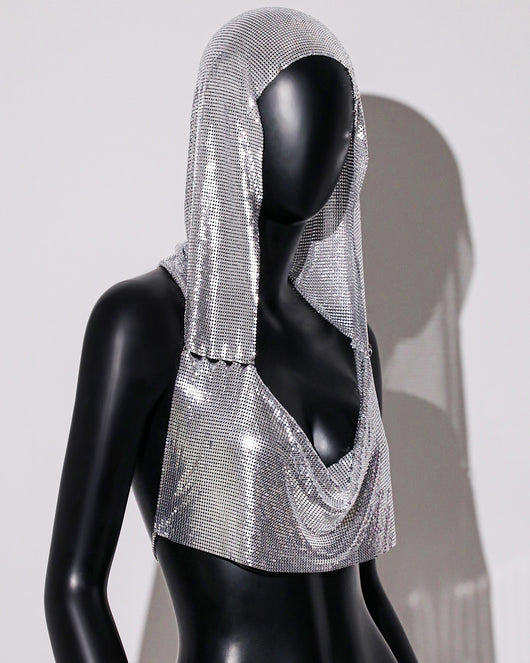 Chaleco Deportivo Brillante con Capucha y Lentejuelas Metálicas - Image 26