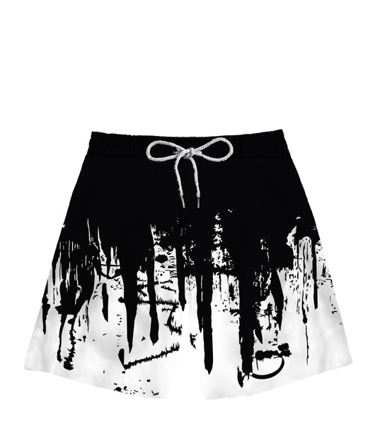 Pantalones de Playa para Hombre con Estampado de Salpicadura de Tinta Digital Blanco y Negro - Image 10