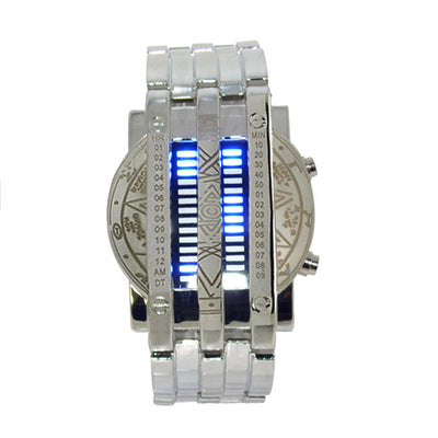 Reloj LED Binario de Acero Inoxidable Doble Fila - Image 3