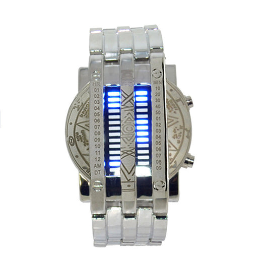 Reloj LED Binario de Acero Inoxidable Doble Fila - Image 3