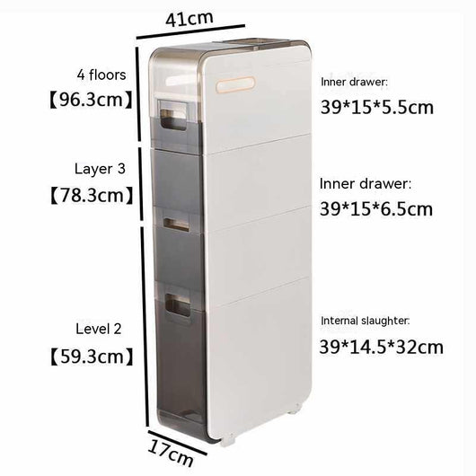 Gabinete Estrecho con Cajones para Almacenamiento de Baño - Image 8
