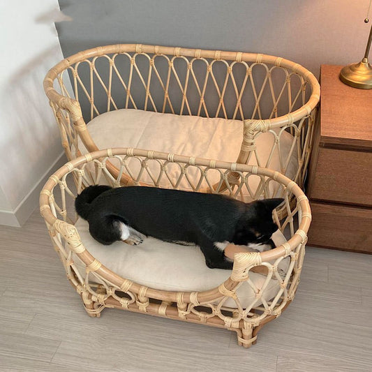 Cama para Mascotas de Ratán Tejido a Mano - Sofá Cómodo para Perros - Image 3