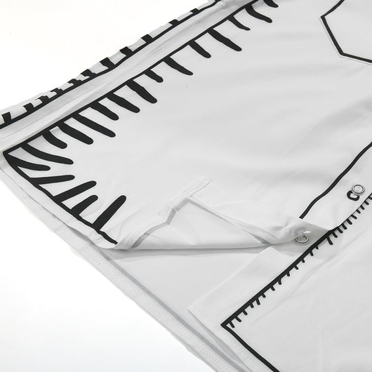 Camisa Estampada en Blanco y Negro con Contraste Artesanal - Image 4