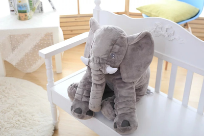 Pink 60cm and yellow 40cm elephant plush dolls, soft comfort pillows for babies and kids. - Image 96