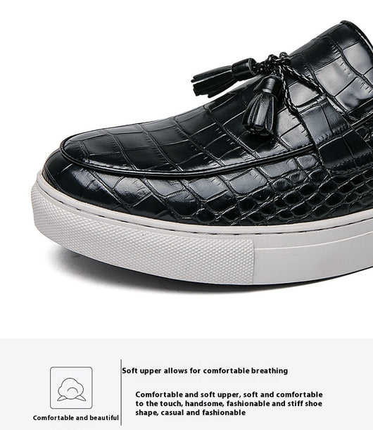 Tenis Casuales Británicos con Borlas para Hombre Talla Grande - Image 11