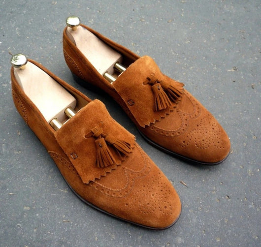 Zapatos Casuales de Ante para Hombre Talla 38-48 con Tacón Bajo y Borlas - Image 10