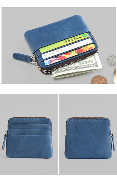 Billetera Horizontal de Cuero Genuino Ultra Delgada Estilo Retro - Image 11