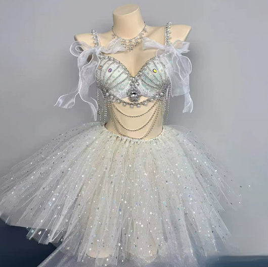 Bikini Azul Ahumado Brillante con Cadena - Estilo Vacacional - Image 21