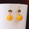 Aretes Gota de Agua en Cera de Abeja Amarilla - Diseño Otoñal Minimalista