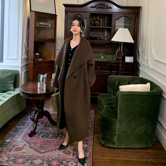 Abrigo de Lana Reversible con Solapa Grande - Cálido y Versátil