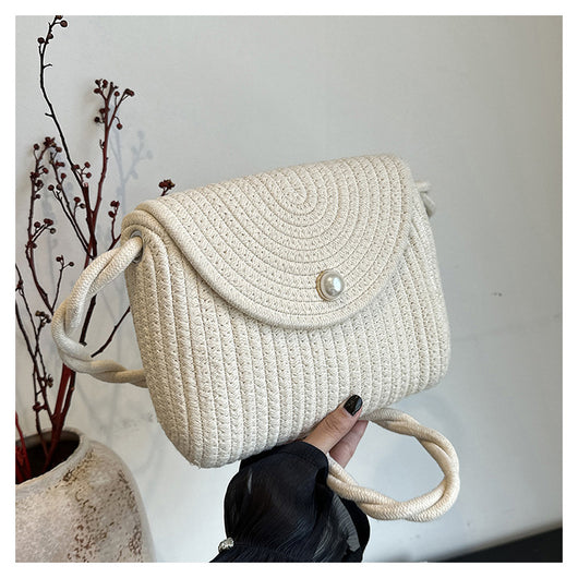 Bolsa Tejida de Algodón con Cuerda - Estilo Casual Artesanal para Verano - Image 9
