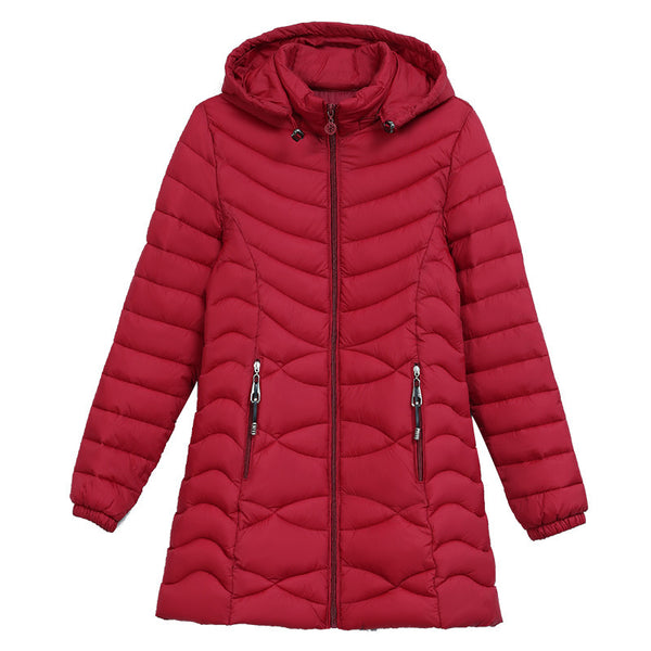 Chaqueta Acolchada Slim de Algodón para Mujer - Largo Medio