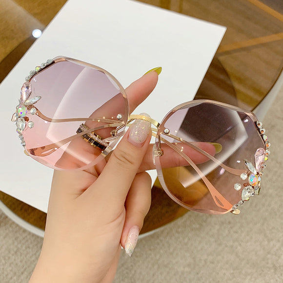 Gafas de Sol Mujer Sin Marco con Corte Diamante