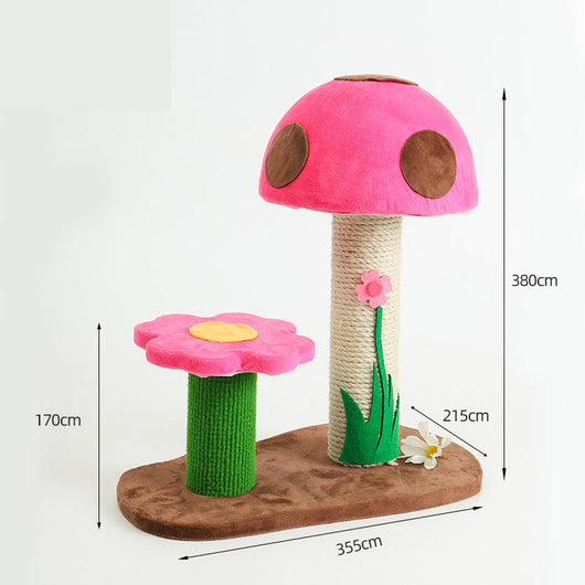 Rascador para Gatos con Columna de Sisal y Estructura Escaladora Flor Champiñón - Image 11