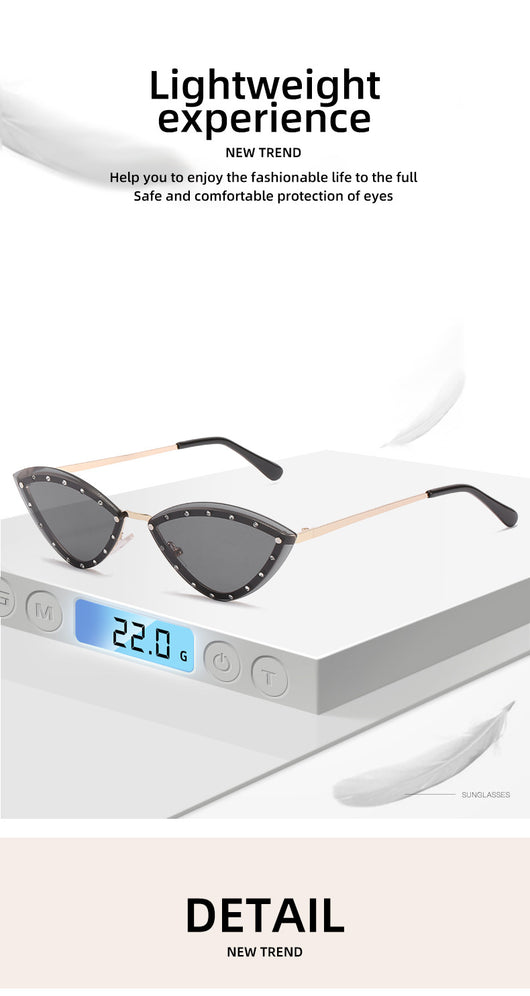 Gafas de Sol Cat Eye Triangulares sin Marco para Mujer - Image 14