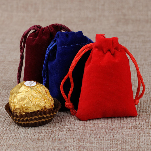 Bolsas de Terciopelo Negro con Cordón para Joyas y Accesorios