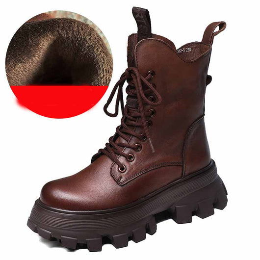 Botas Martin Plataforma Ligera con Espuma de Cuero - Comodidad Todo el Día - Image 10