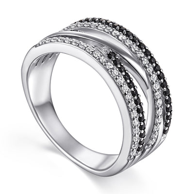 Anillo Cruzado Ancho para Mujer en Plata Esterlina - Image 5