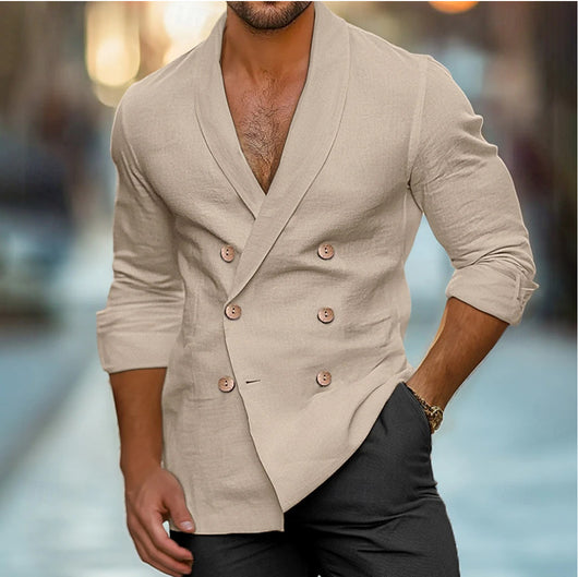 Cardigan Polo Manga Larga Tallas Grandes para Hombre - Image 4