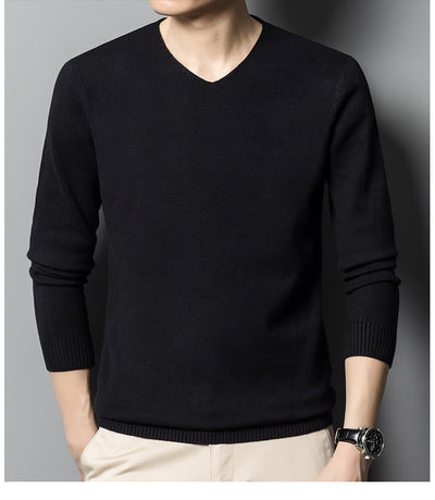 Suéter Tejido Cuello V para Hombre - Prenda Base Otoño Ejecutiva - Image 18