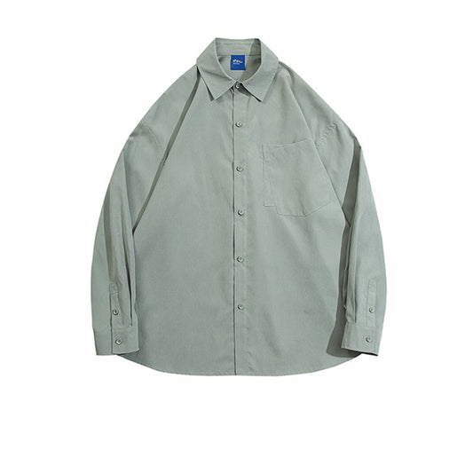 Camisa Casual de Manga Larga en Colores Sólidos para Hombre