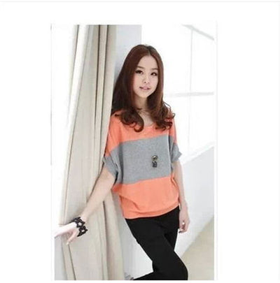 Blusa Suelta con Mangas Murciélago y Rayas - Image 4