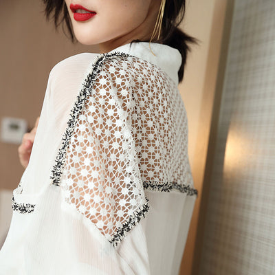 Blusa de Verano Elegante Transpirable con Detalle Calado - Image 12