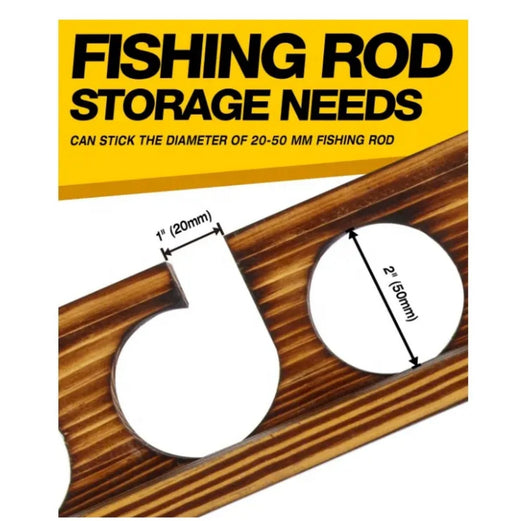 Organizador de Pared en Madera para Cañas y Accesorios de Pesca - Image 11