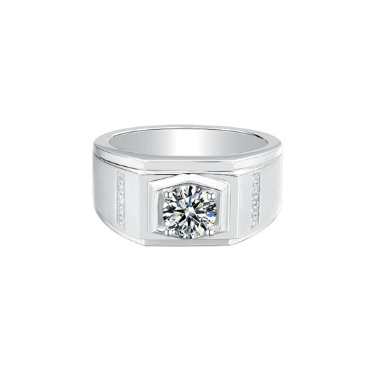 Anillo de Plata 925 con Moissanita para Hombre - Diseño Europeo y Americano - Image 5